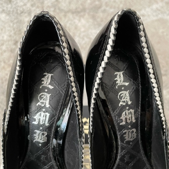 LAMB Black Patent Leather Platform Heels - Picture 4 of 8